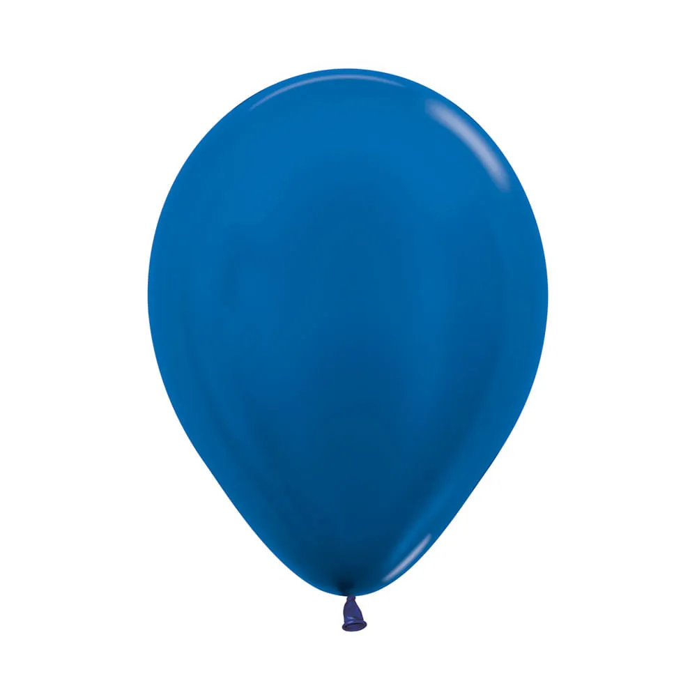 Globo Fiesta Metal Azul R-12 X 12 Unidades