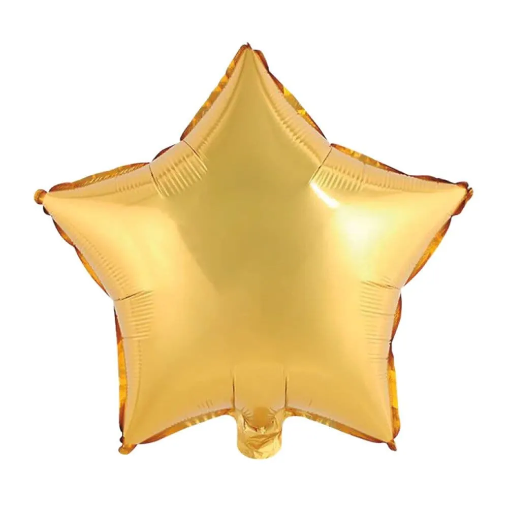 Globo Metalizado Estrella Dorado Mate 45 Cm
