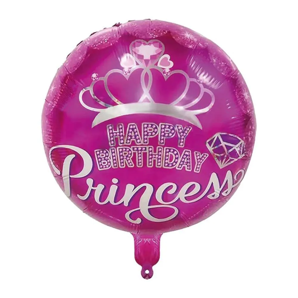 Globo Metalizado Happy Birthday Princess 45 Cm