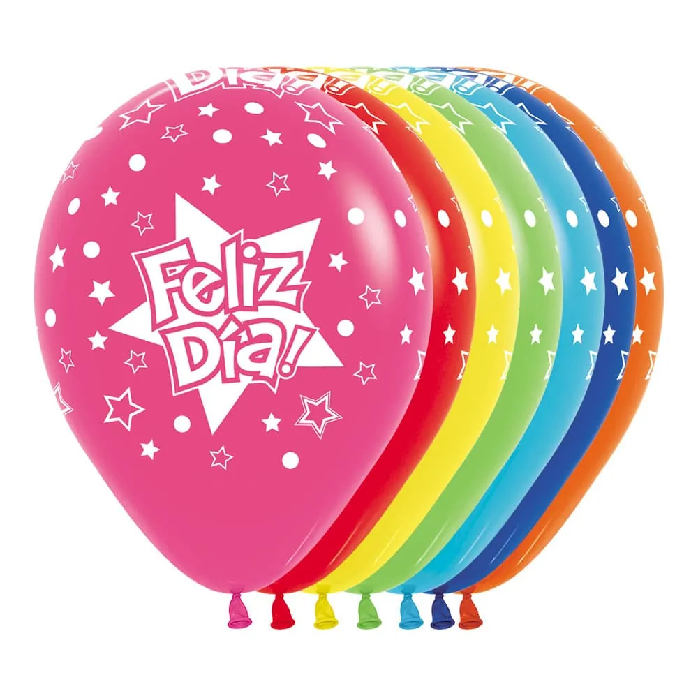 Globo Fiesta Feliz Dia Estrellas Surtido R-12 X 12 Unidades