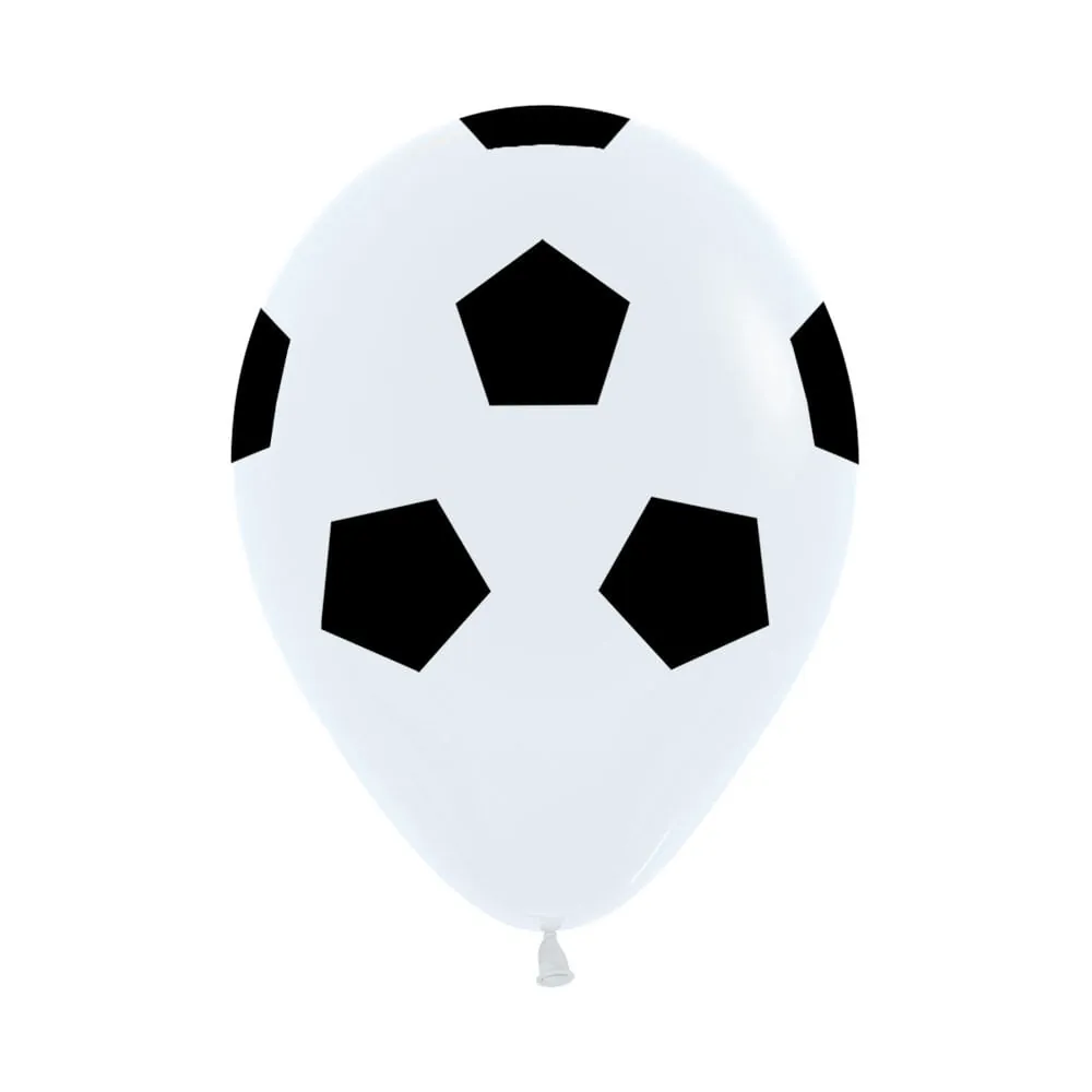 Globo Fiesta Balon Fútbol Blanco R-12 X 12 Unidades