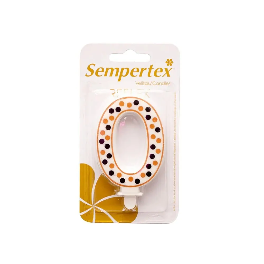 Vela Numerica Polka Deluxe Cero