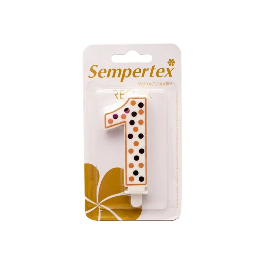 Vela Numerica Polka Deluxe Uno