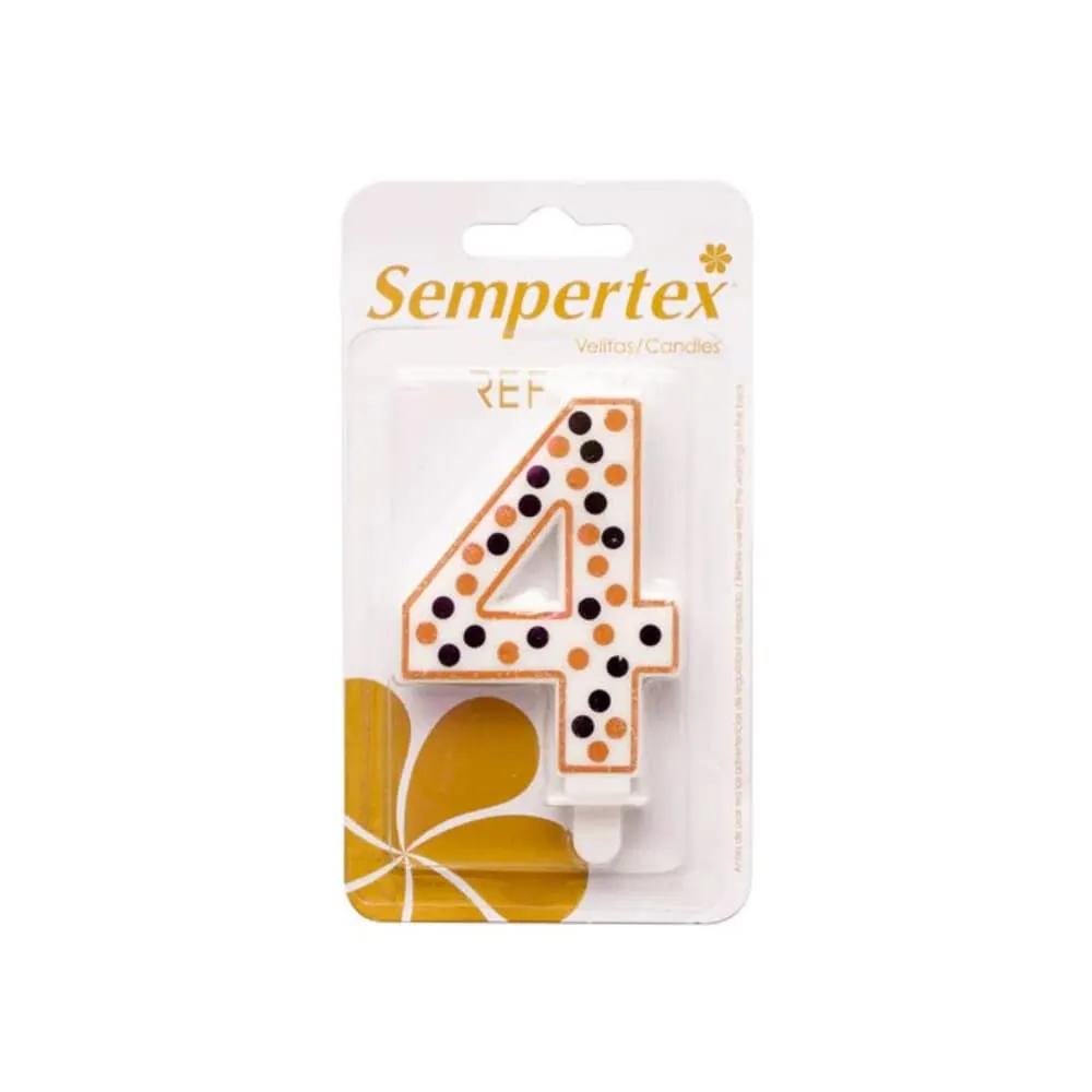 Vela Numerica Polka Deluxe Cuatro