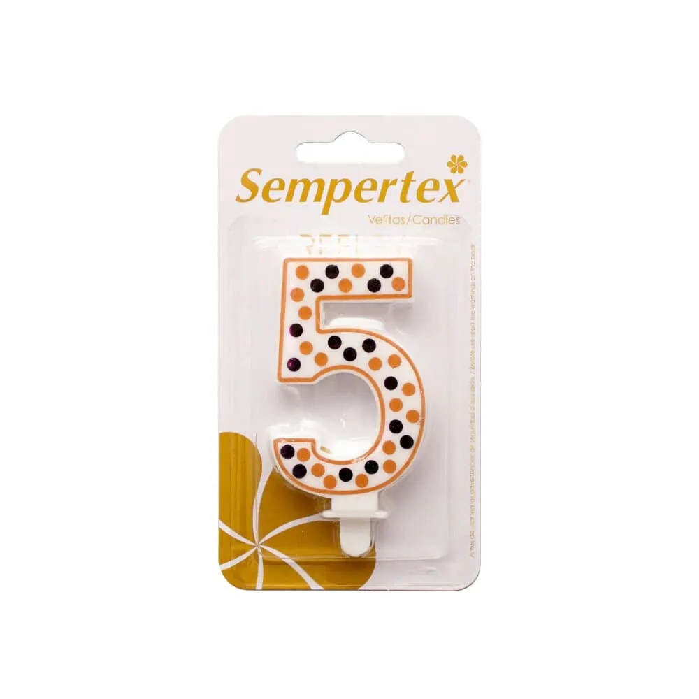 Vela Numerica Polka Deluxe Cinco
