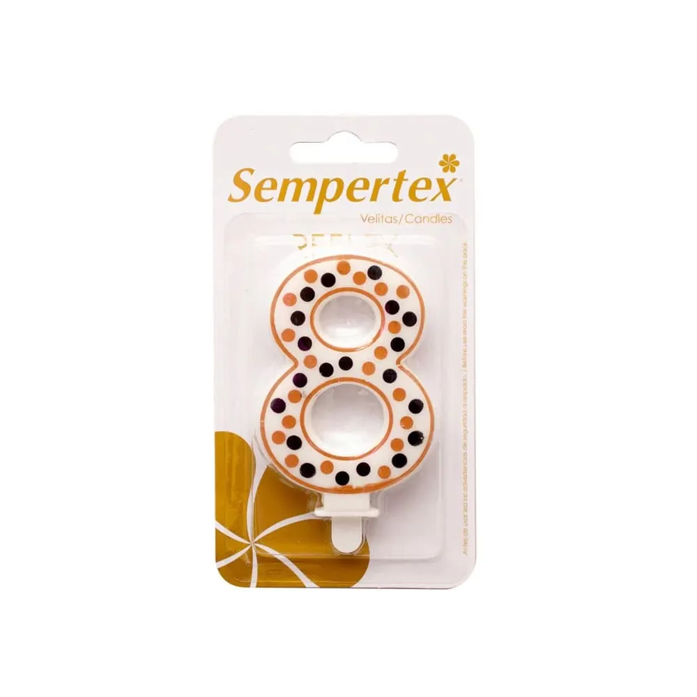 Vela Numerica Polka Deluxe Ocho