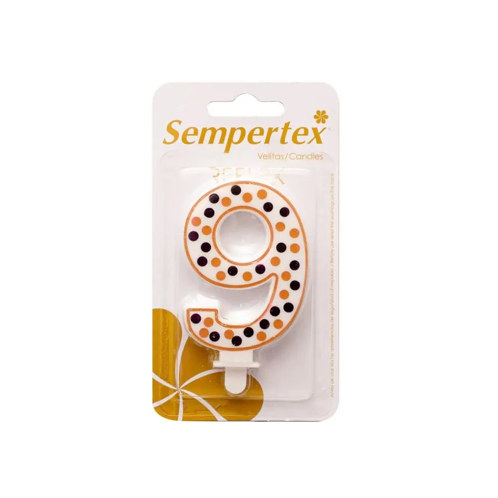 Vela Numerica Polka Deluxe Nueve