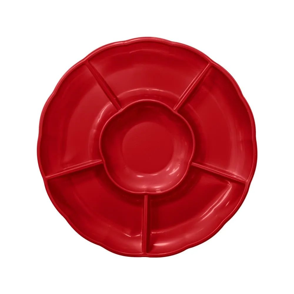 Bandeja Circular Divisiones Deluxe Oxo Roja X2