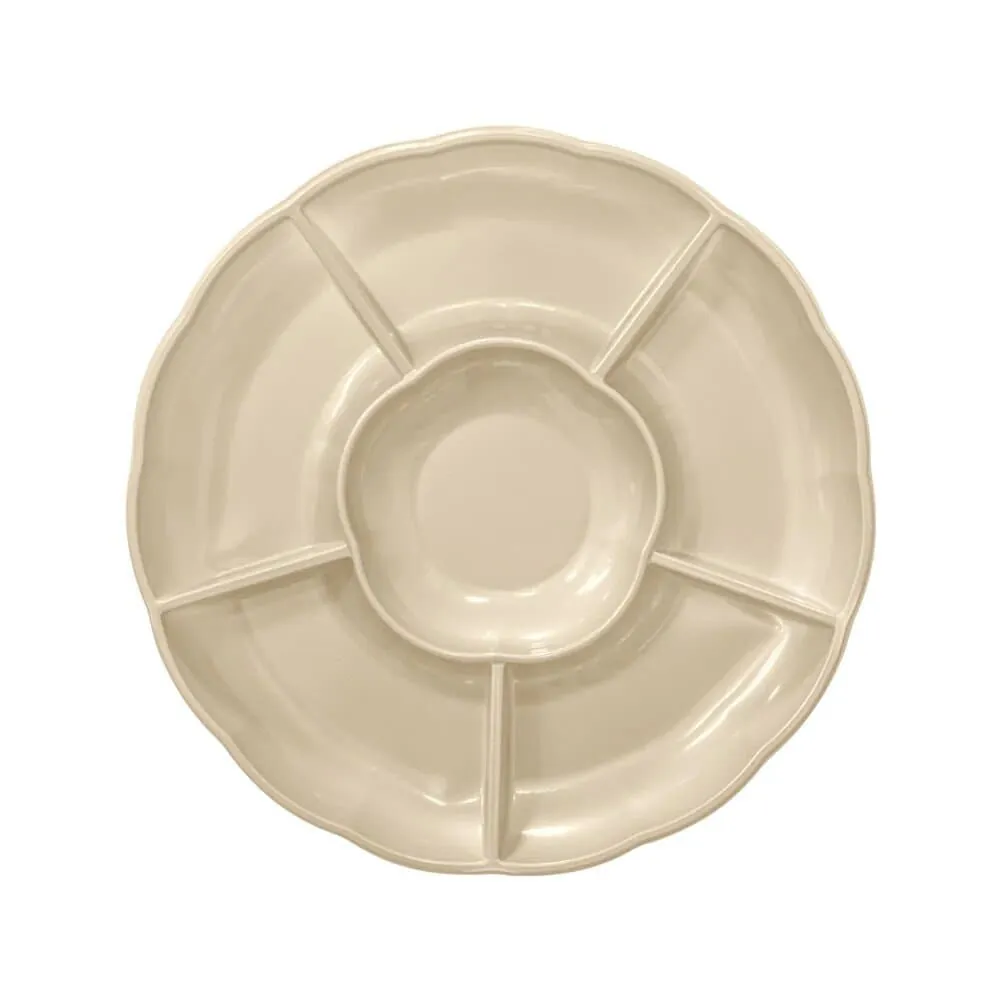 Bandeja Circular Divisiones Deluxe Oxo Vainilla X2