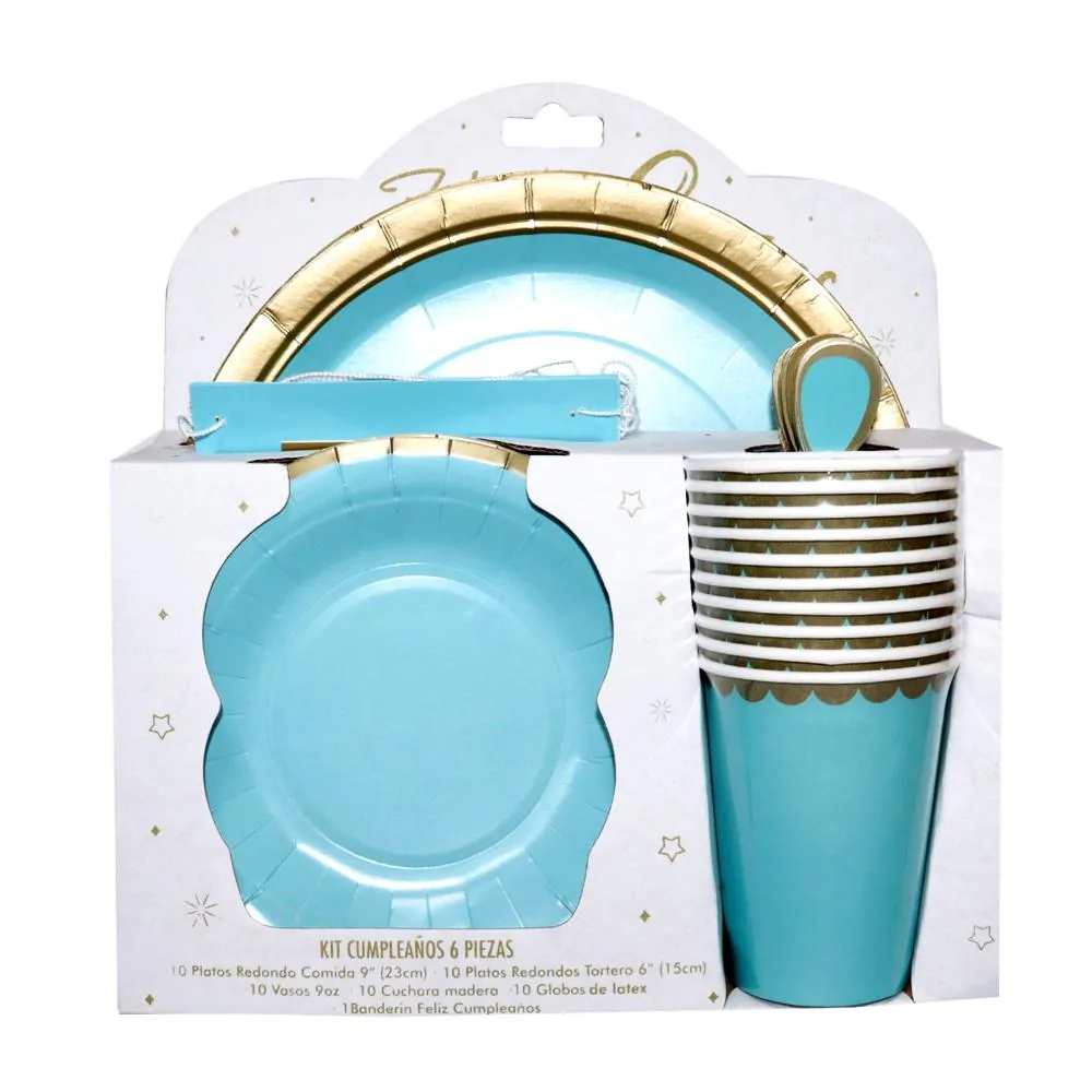 Kit Cumpleaños Azul Pastel Ra