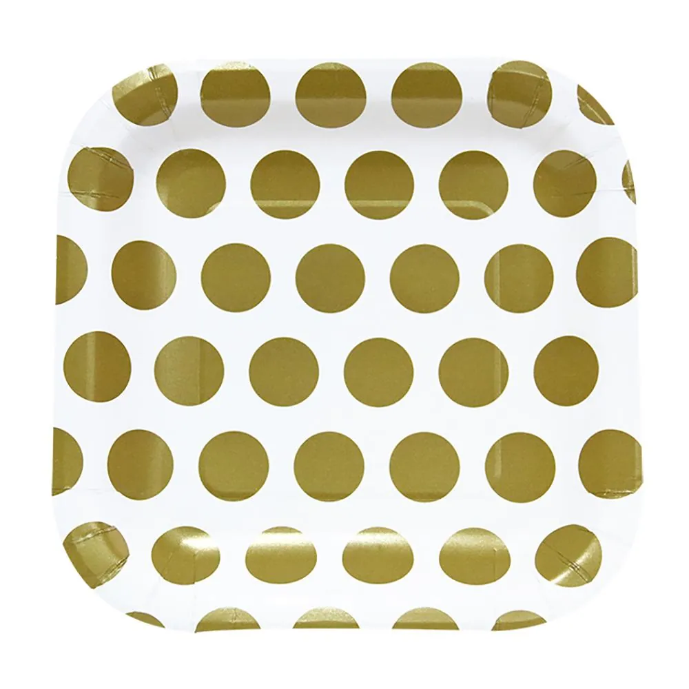 Plato X8 19 Cm Polka Dorado