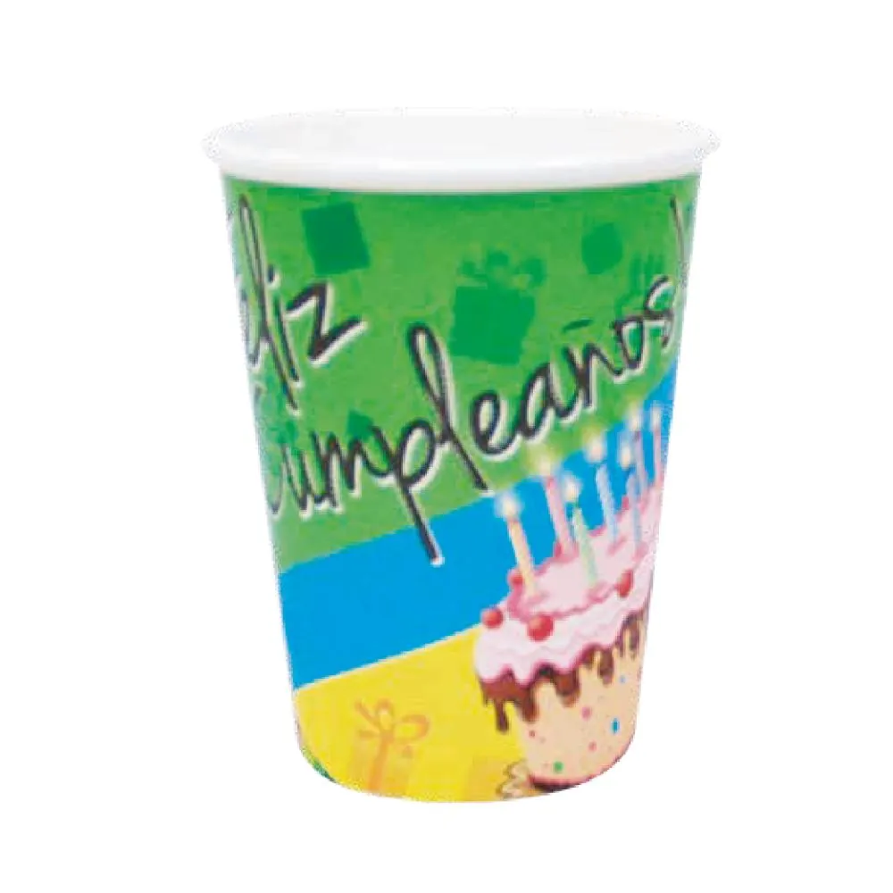 Vaso X8 9 Oz Polka Cumpleaños