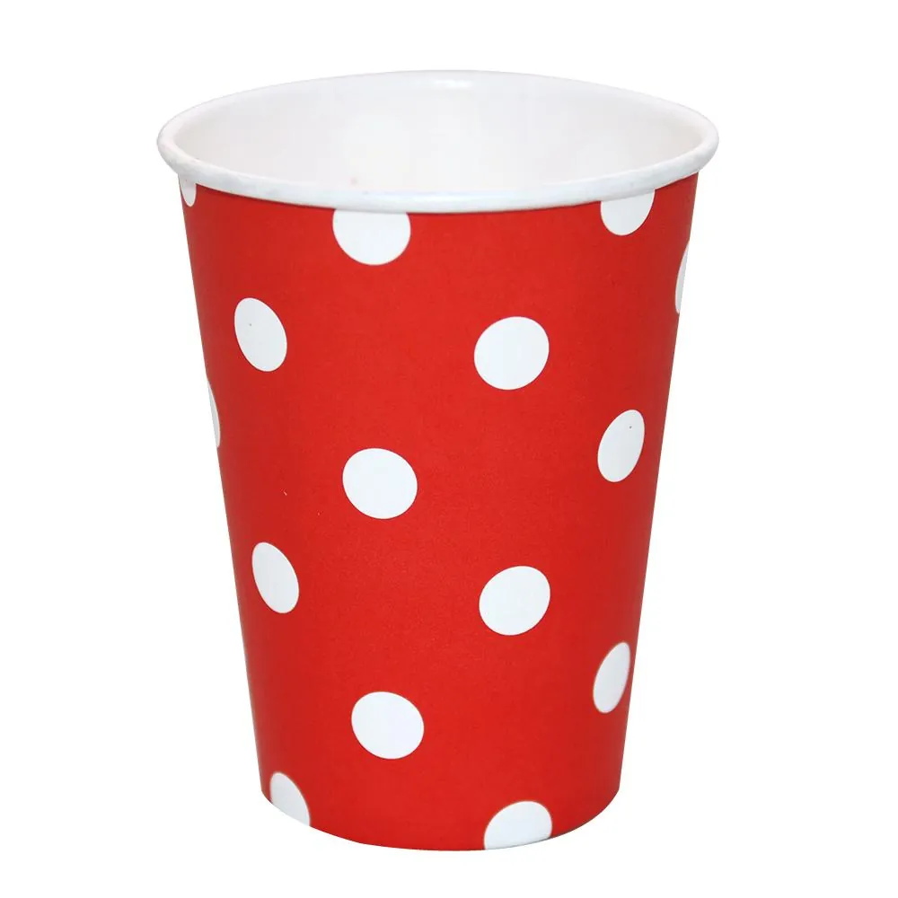 Vaso X8 9 Oz Polka Rojo