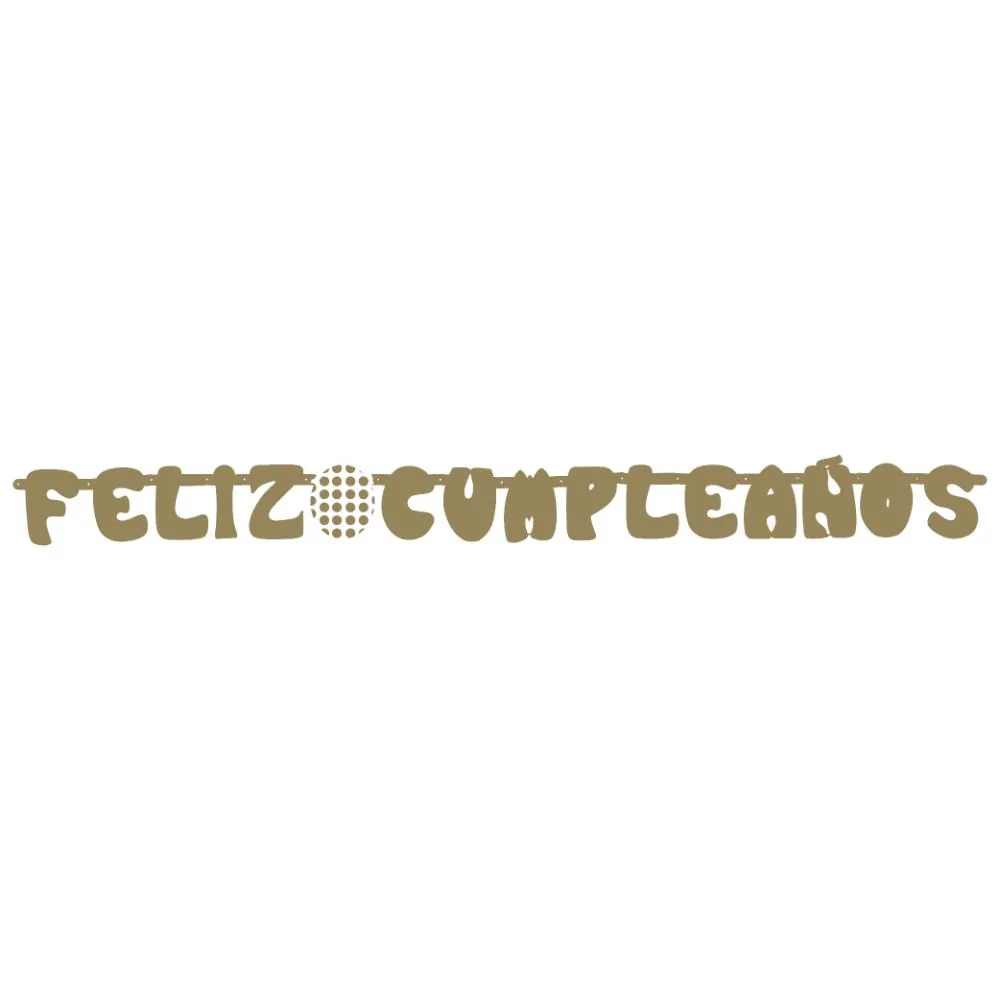 Guirnalda Feliz Cumpleaños Polka Dorado