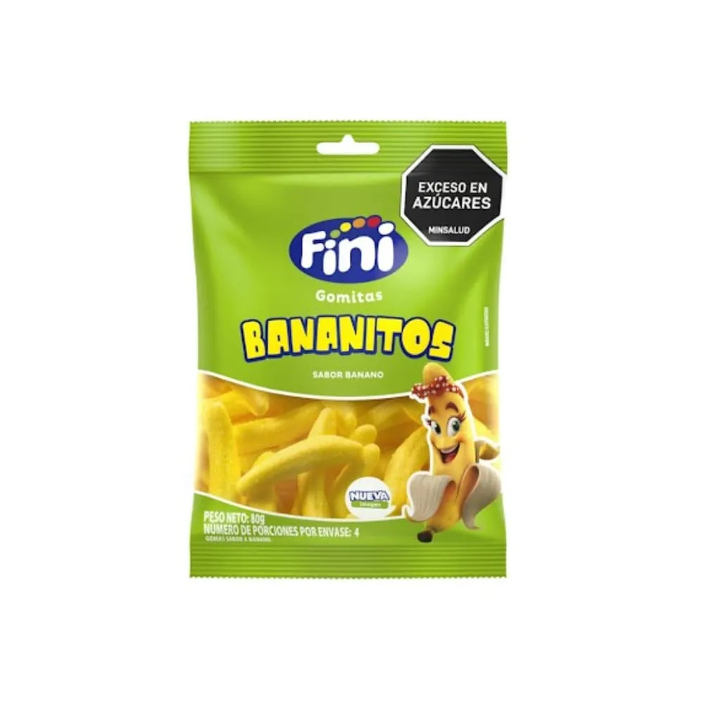Gomas Fini Bananitos Paquete 80 Gr