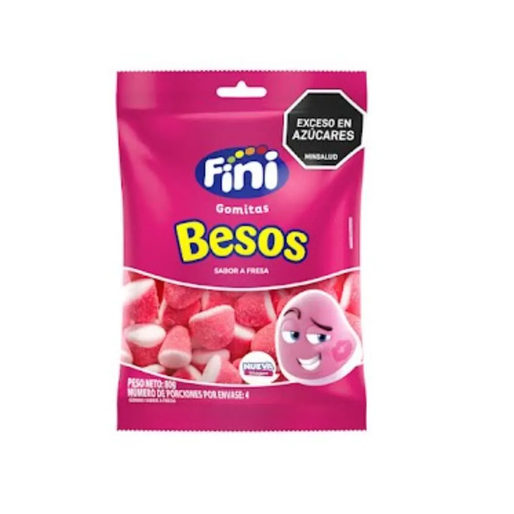 Gomas Fini Besos De Fresa Paquete 80 Gr