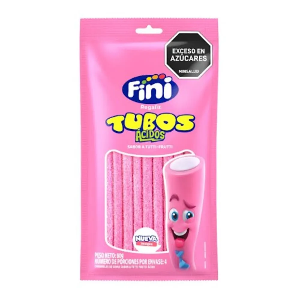 Dulces Fini Tubos Tutti Frutti 80 Gr