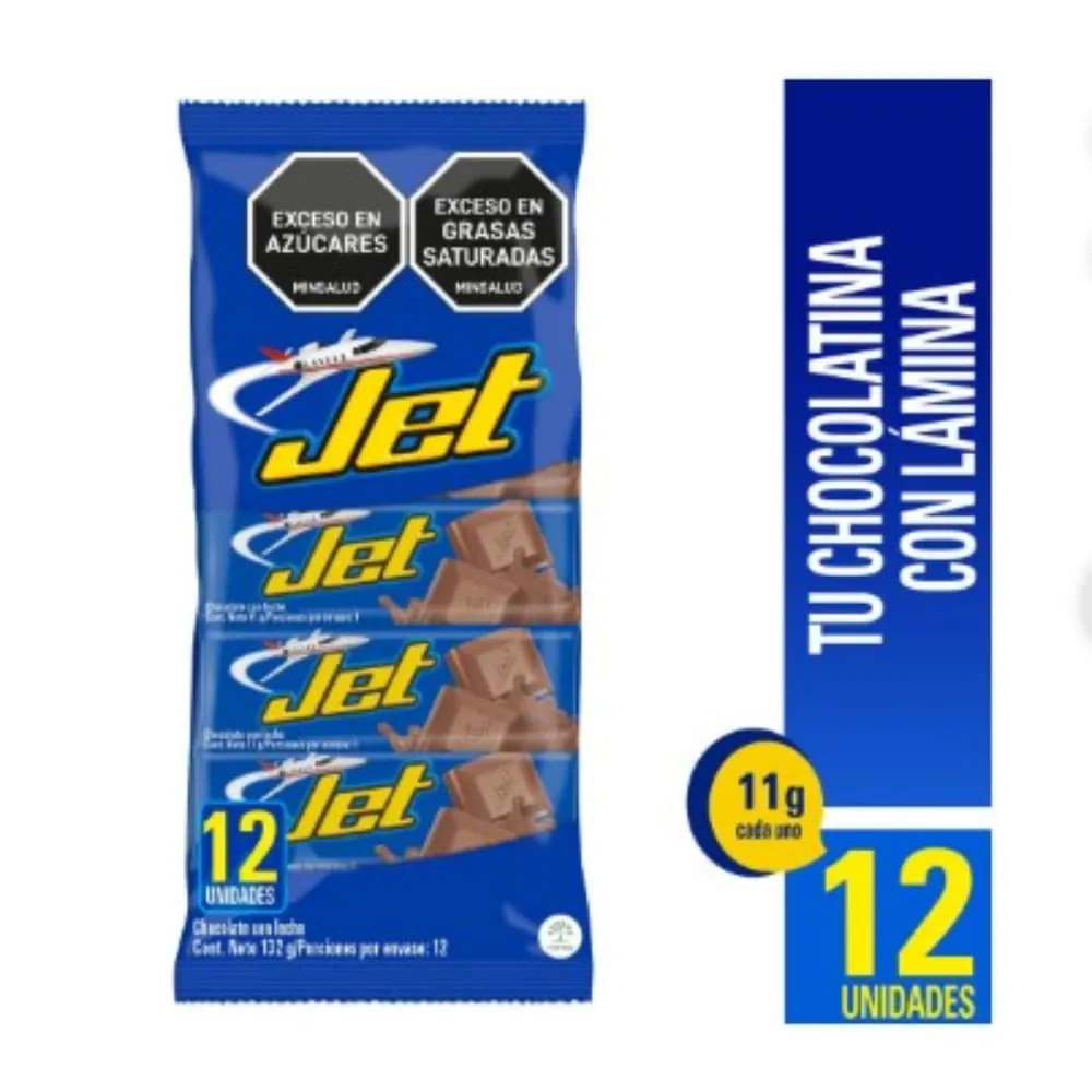 Chocolatina Jet Con Leche X12 132 Gr