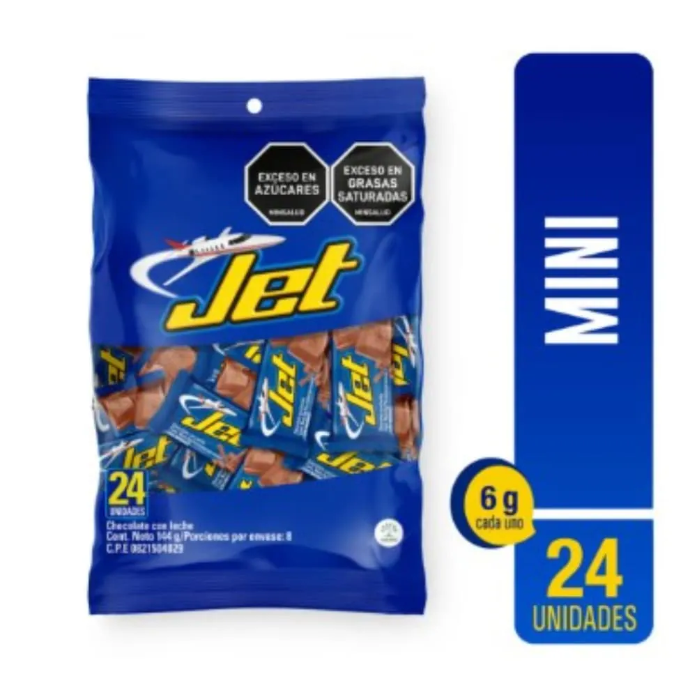 Chocolatina Jet Chocolate De Leche Mini X24 144 Gr