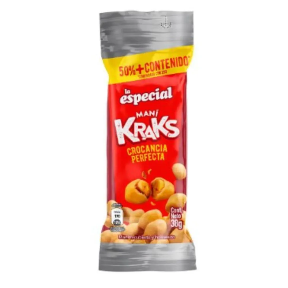Maní La Especial Kraks Recubierto 38 Gr
