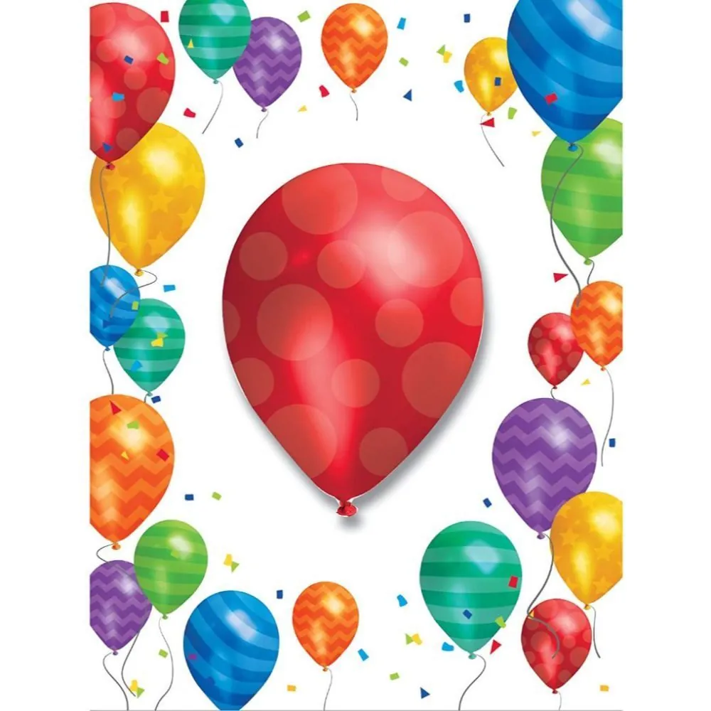 Tarjeta De Invitación Con Diseño De Globos X8.