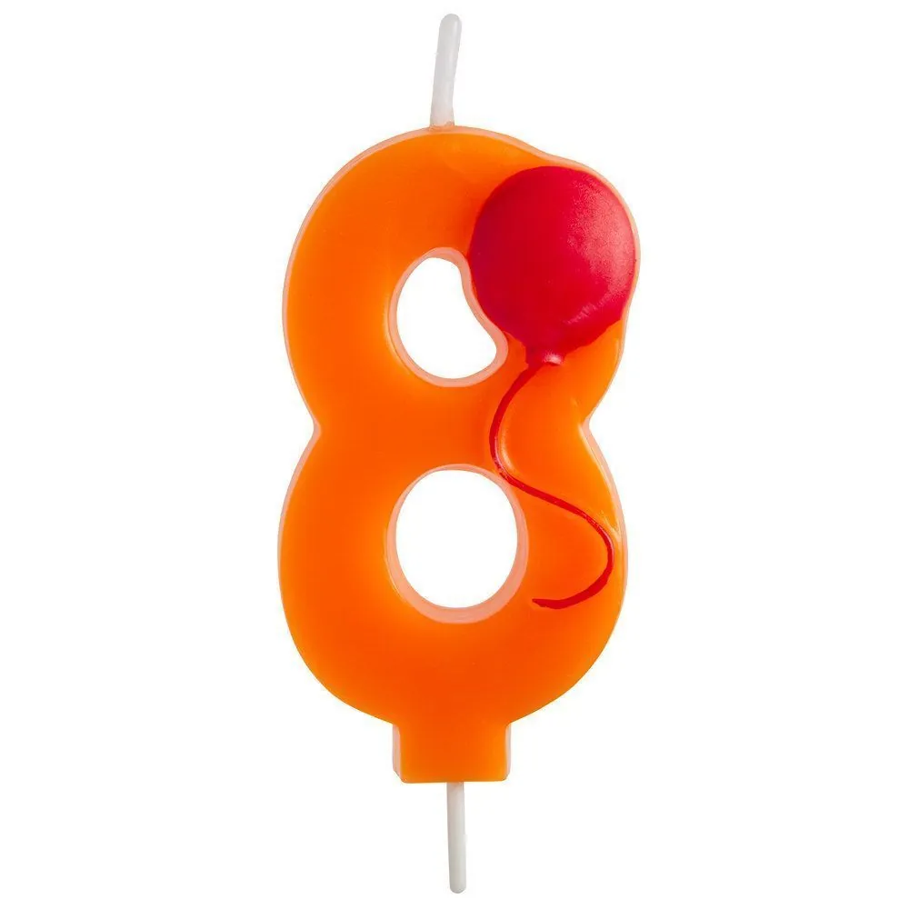 Vela Número 8 Con Globito.
