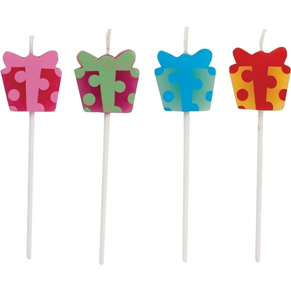 Velas Con Diseño De Regalos X 4.