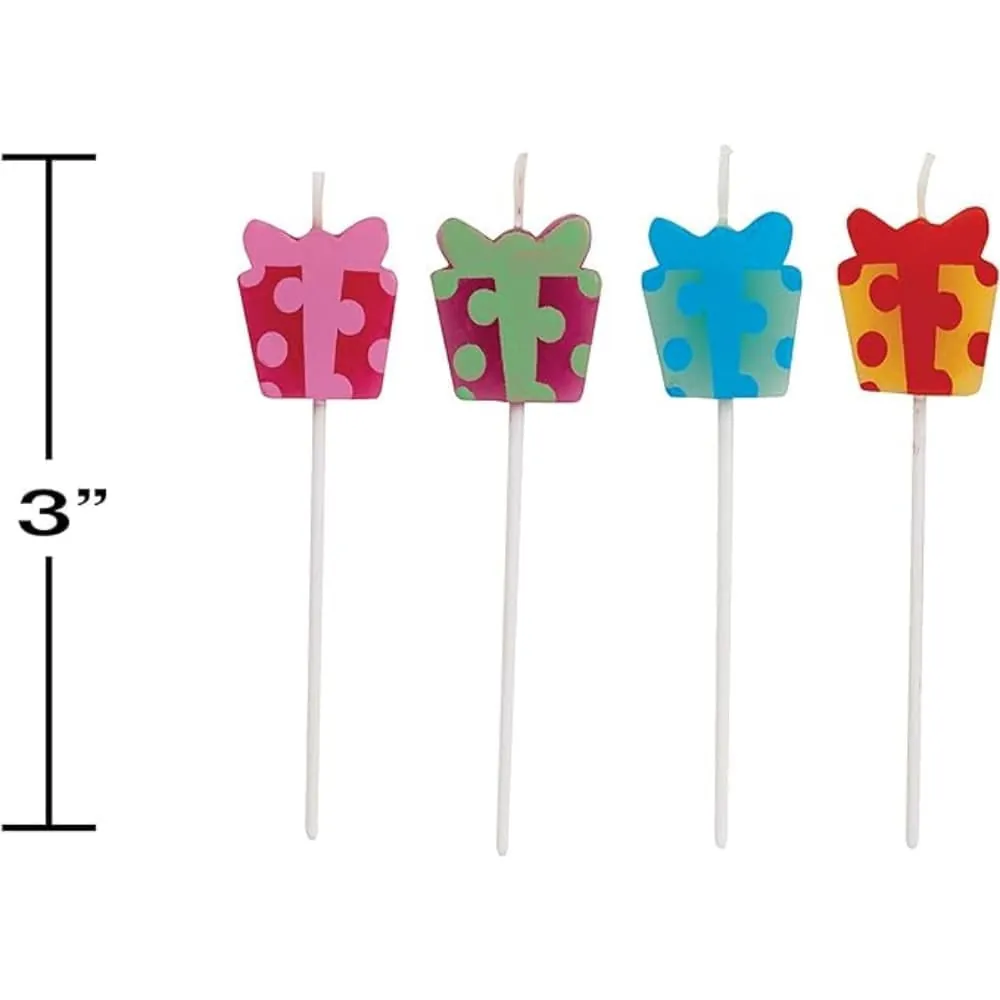 Velas Con Diseño De Regalos X 4.