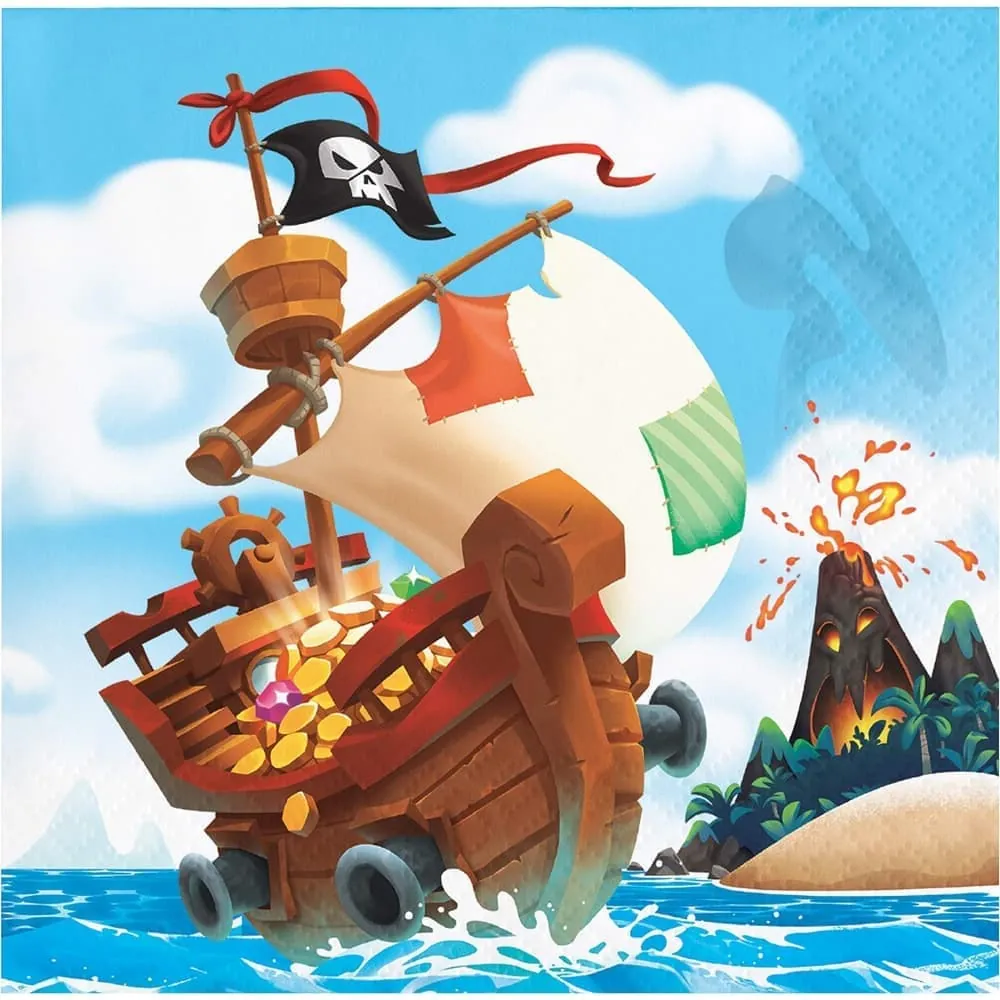 Servilletas Pequeñas De Pirata X16.
