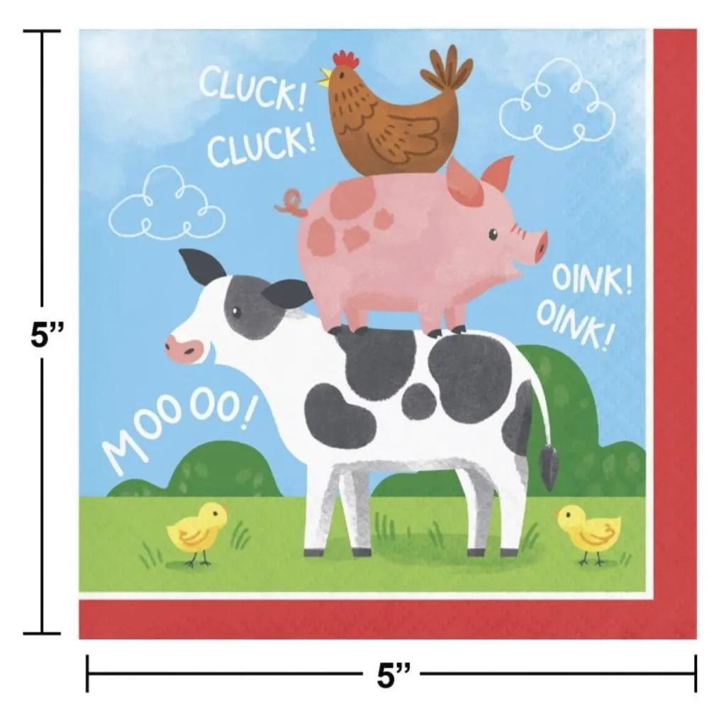 Servilleta Animales De La Granja X16