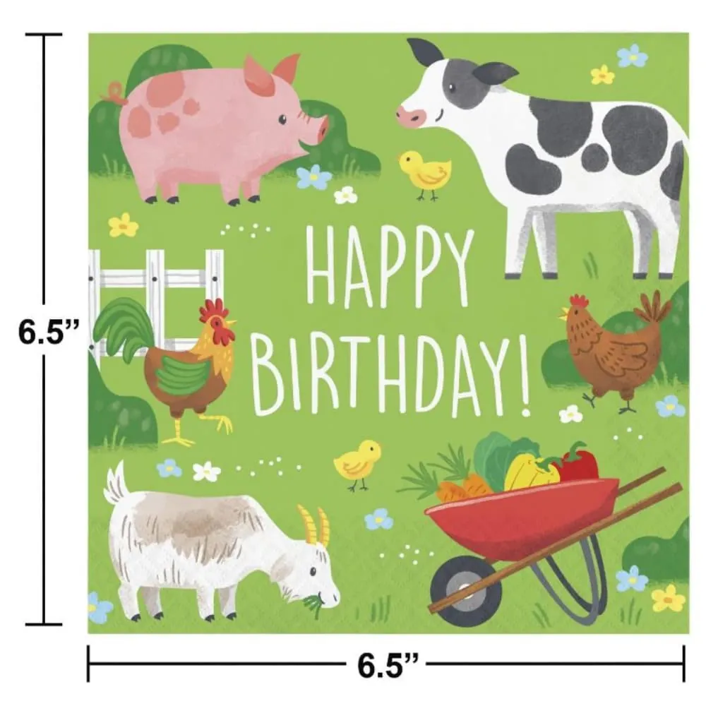 Servilleta Animales De La Granja X16