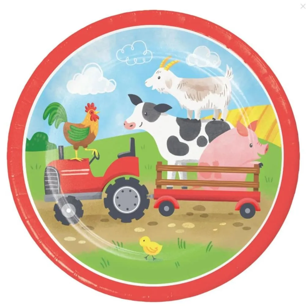 Platos Animales De La Granja X8 17.78 Cm