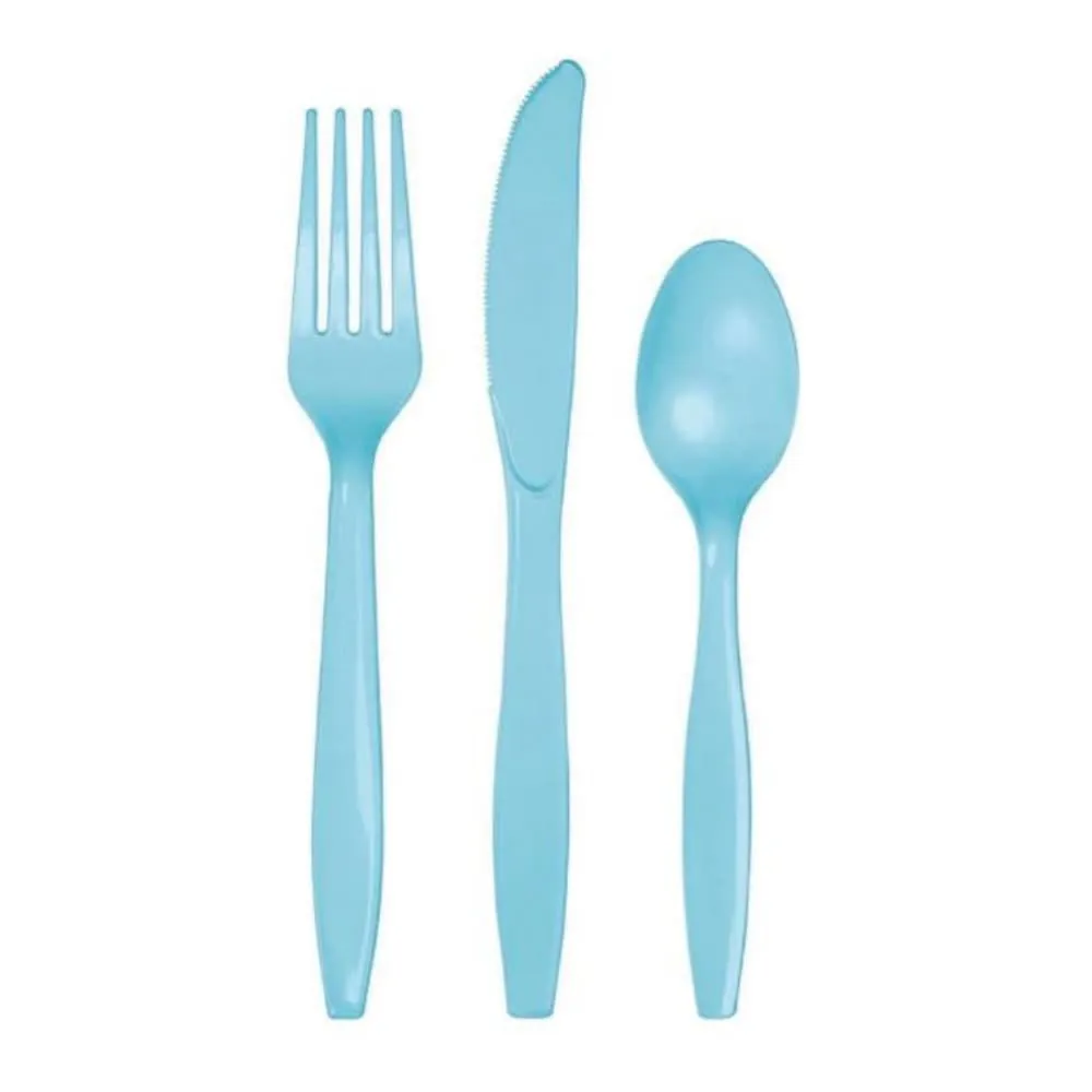 Set Cubiertos Azules Claros X24