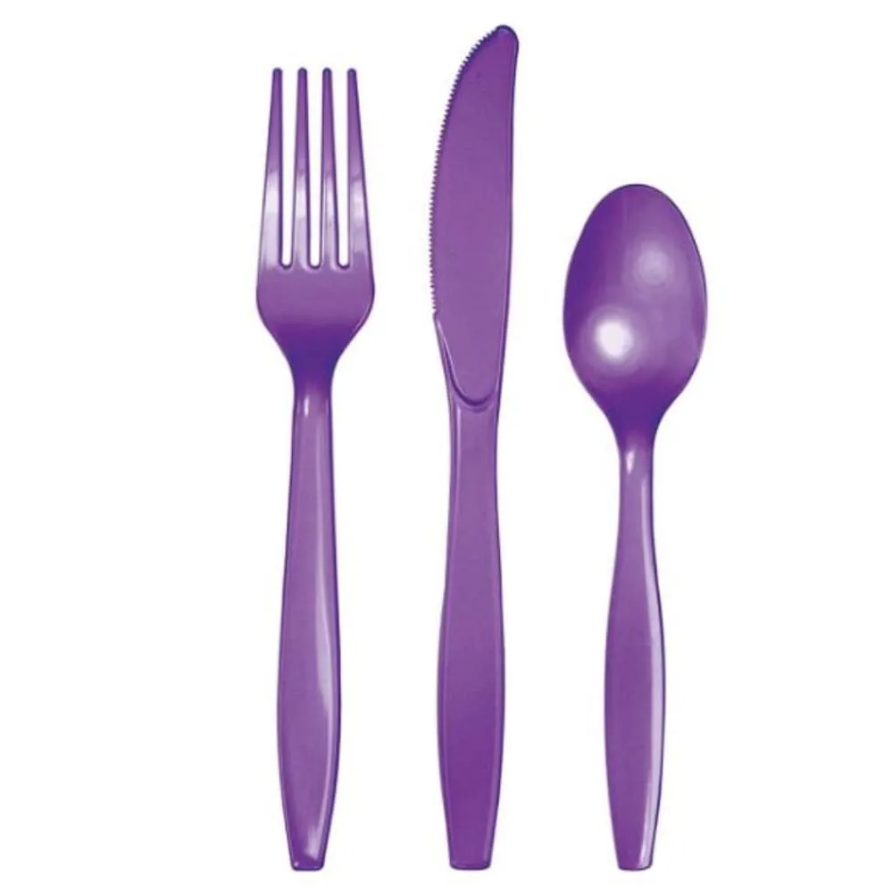 Set Cubiertos Morados X24