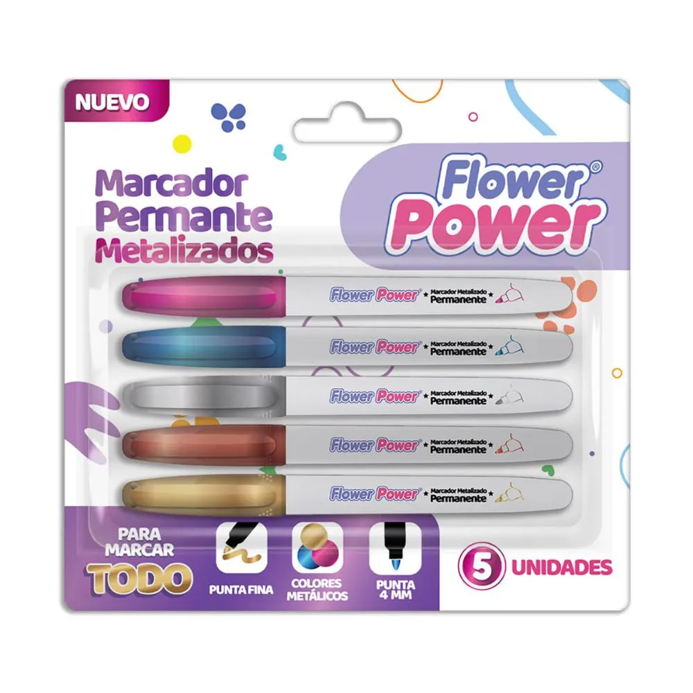 Marcador Permanente Metalico X5