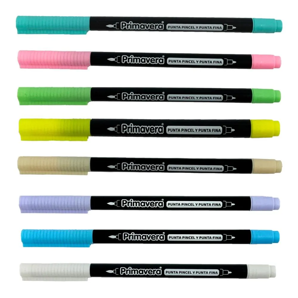 Doble Punta Pincel+Coni Pastel X8 Color