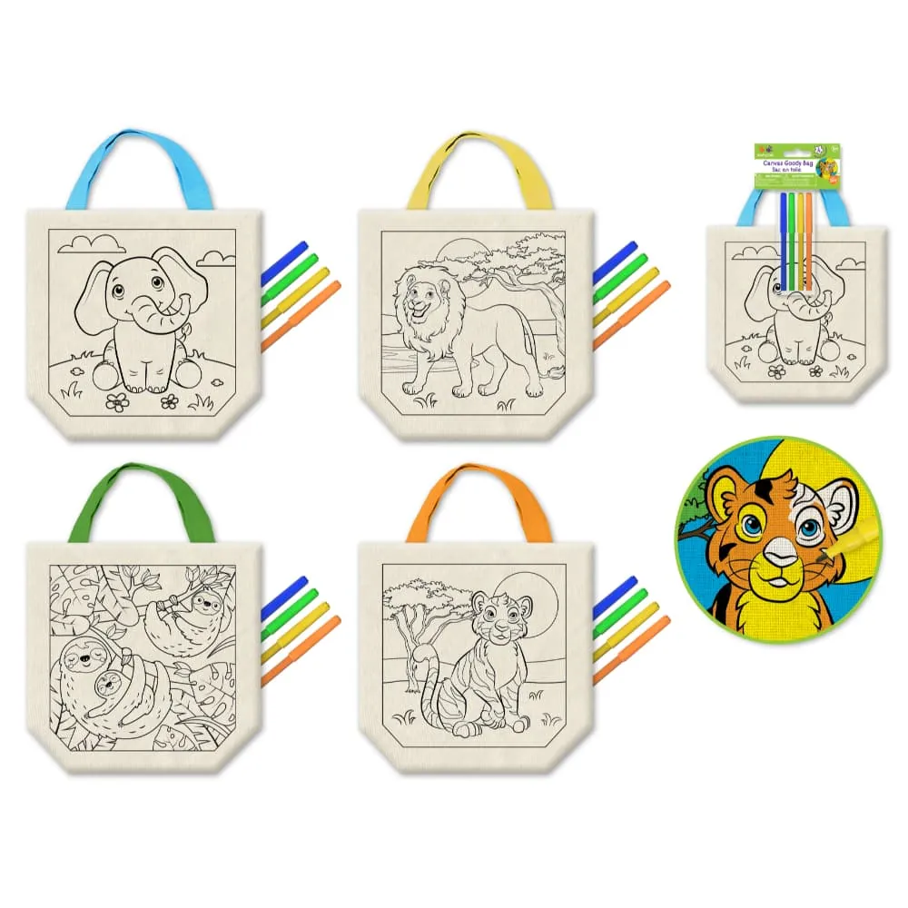 Set Bolsa Animales Con Marcadores