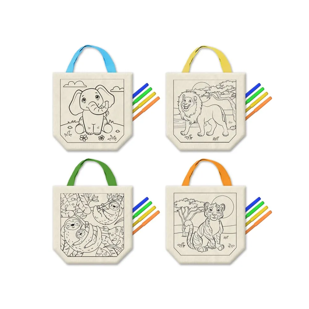 Set Bolsa Animales Con Marcadores
