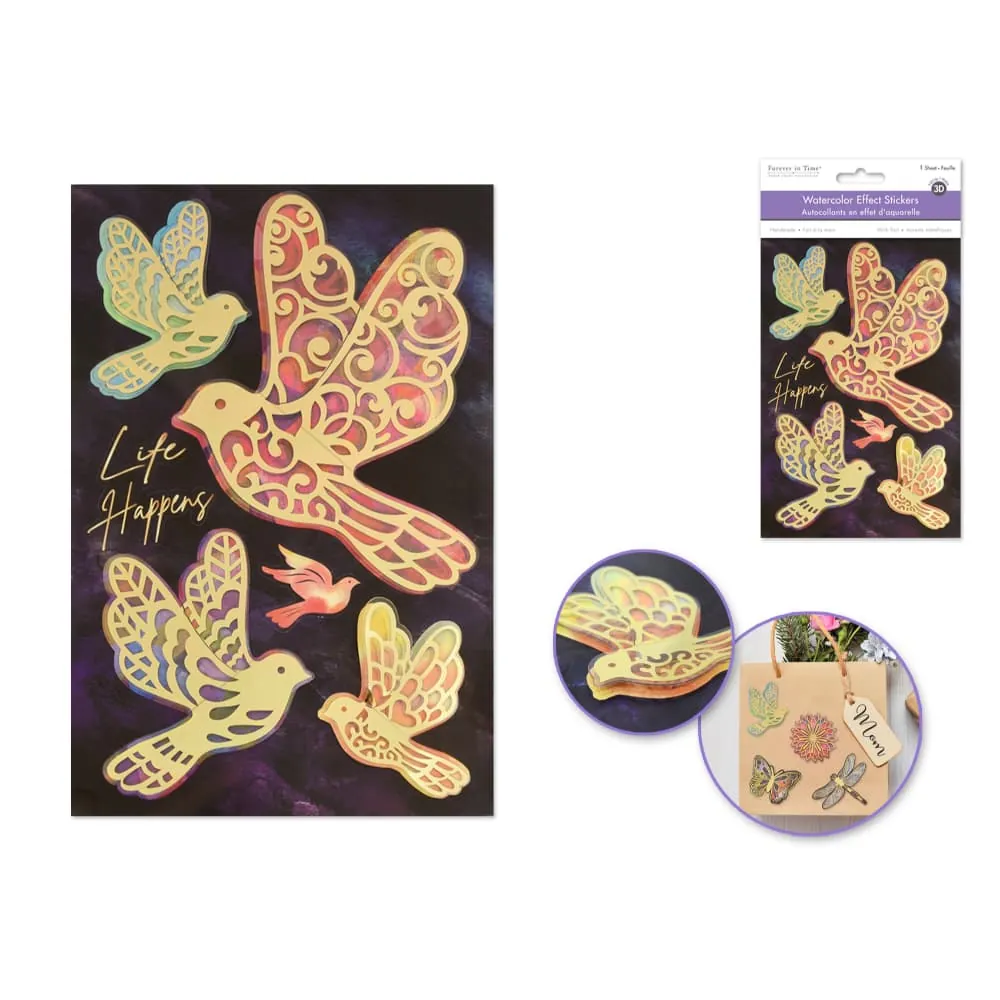 Stickers Metalizados Pajaro