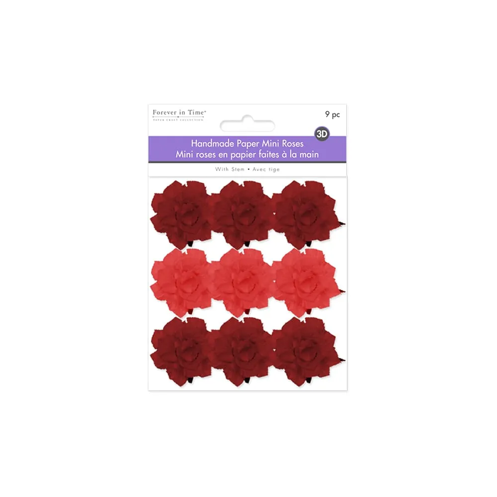 Stickers Rosas Rojas x9