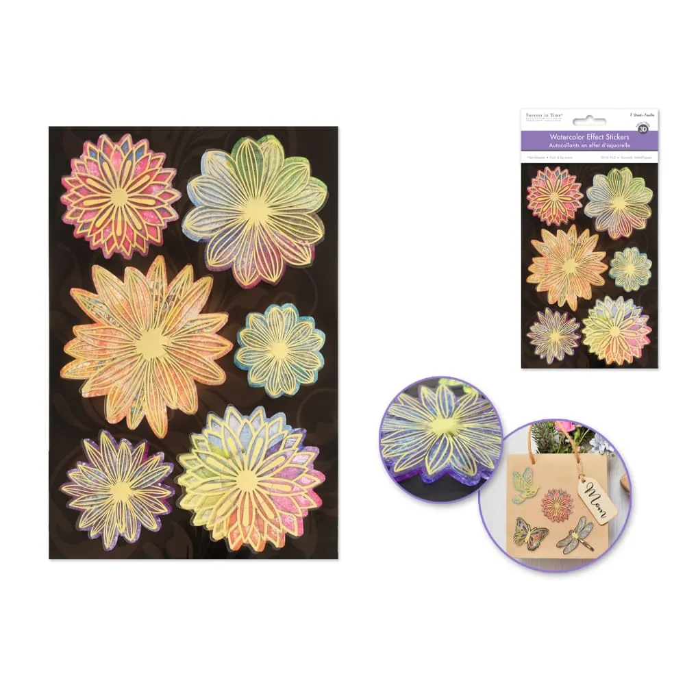 Stickers Metalizados Flores