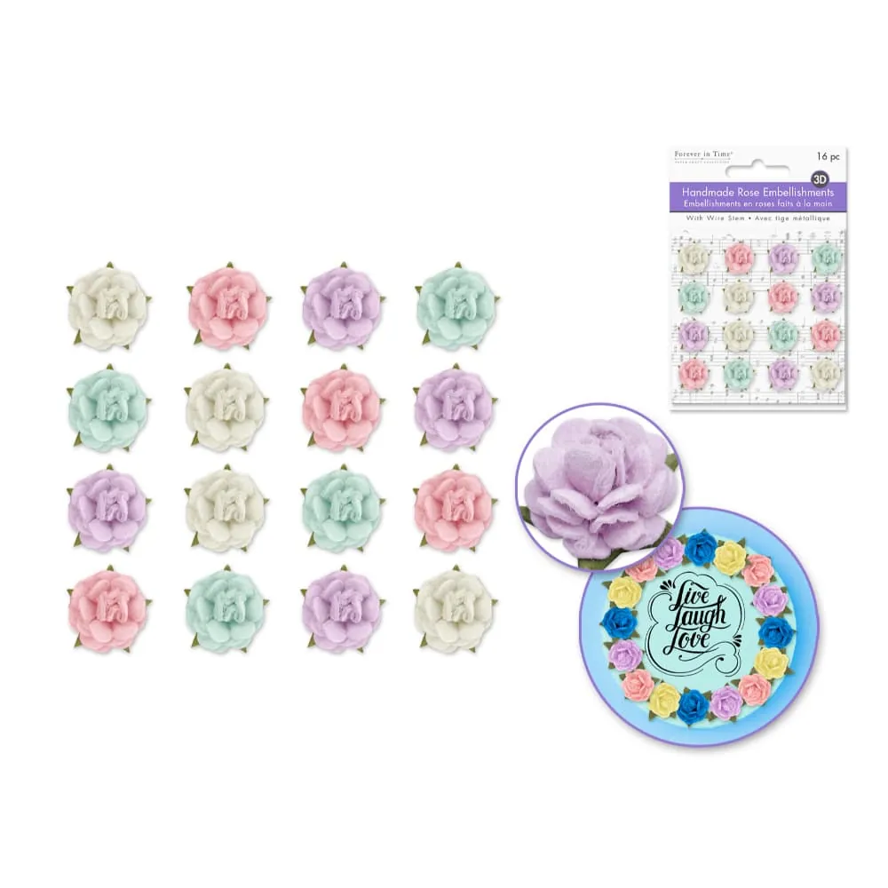 Stickers Rosas Pastel x16