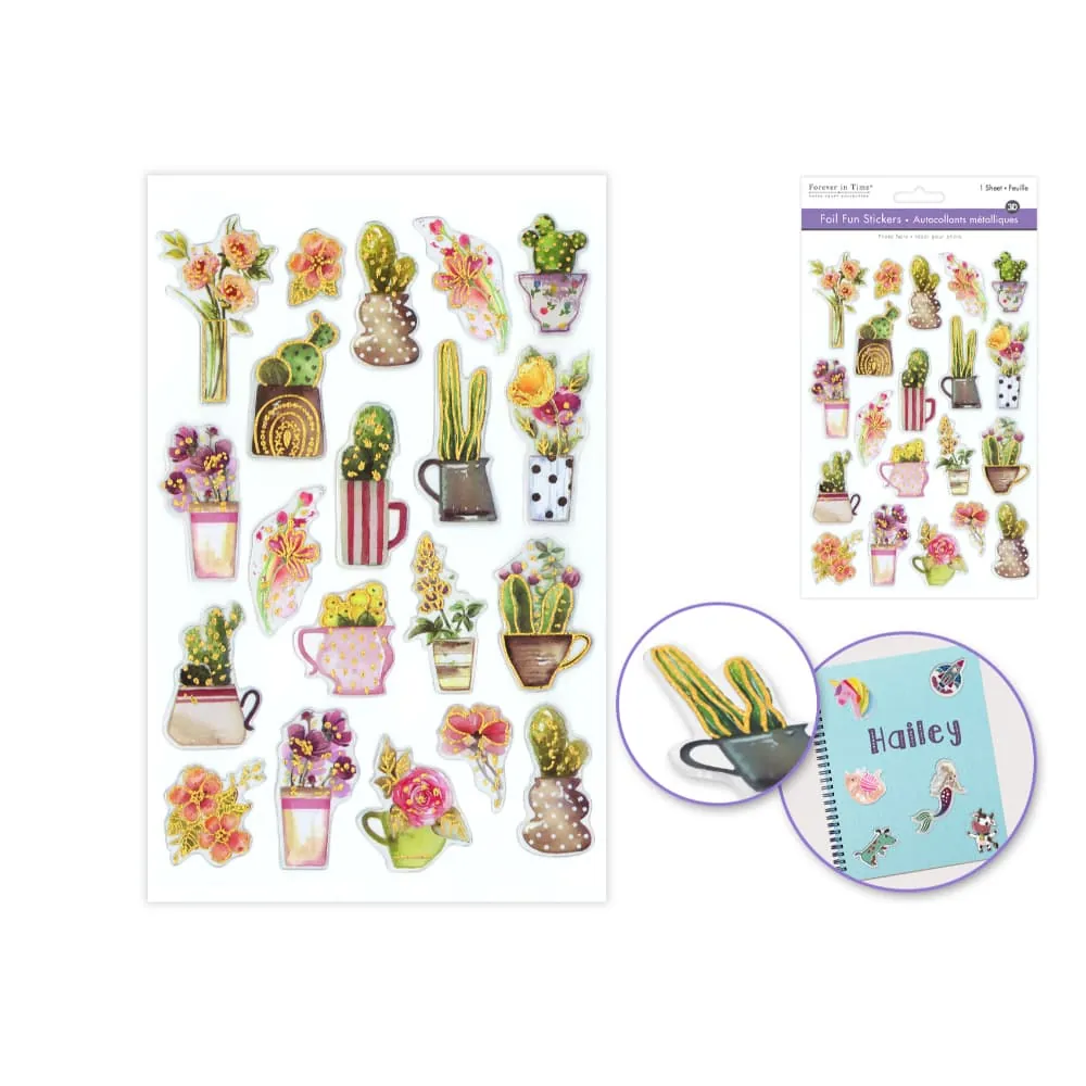 Stickers Metalizados Suculentas