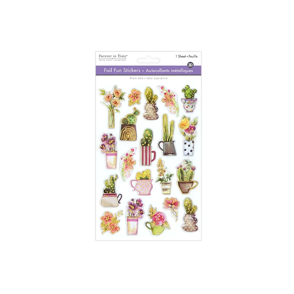 Stickers Metalizados Suculentas