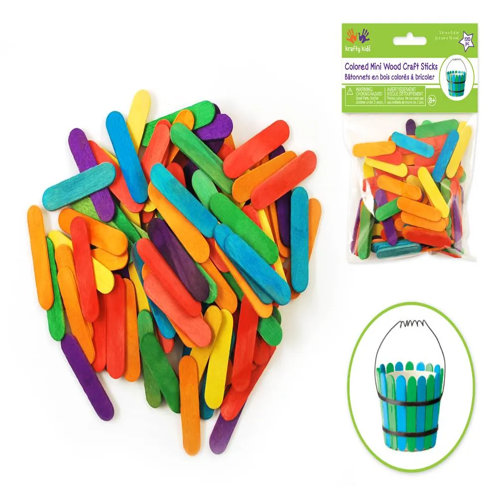Palitos Madera Colores X 120Pcs