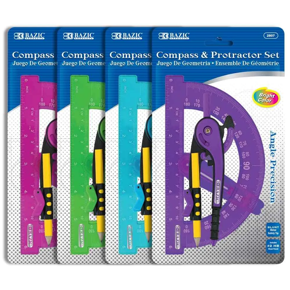Set Compas Trasportador y Lpiz