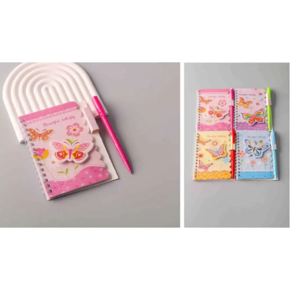 Libreta Mariposa Con Bolígrafo Surtido