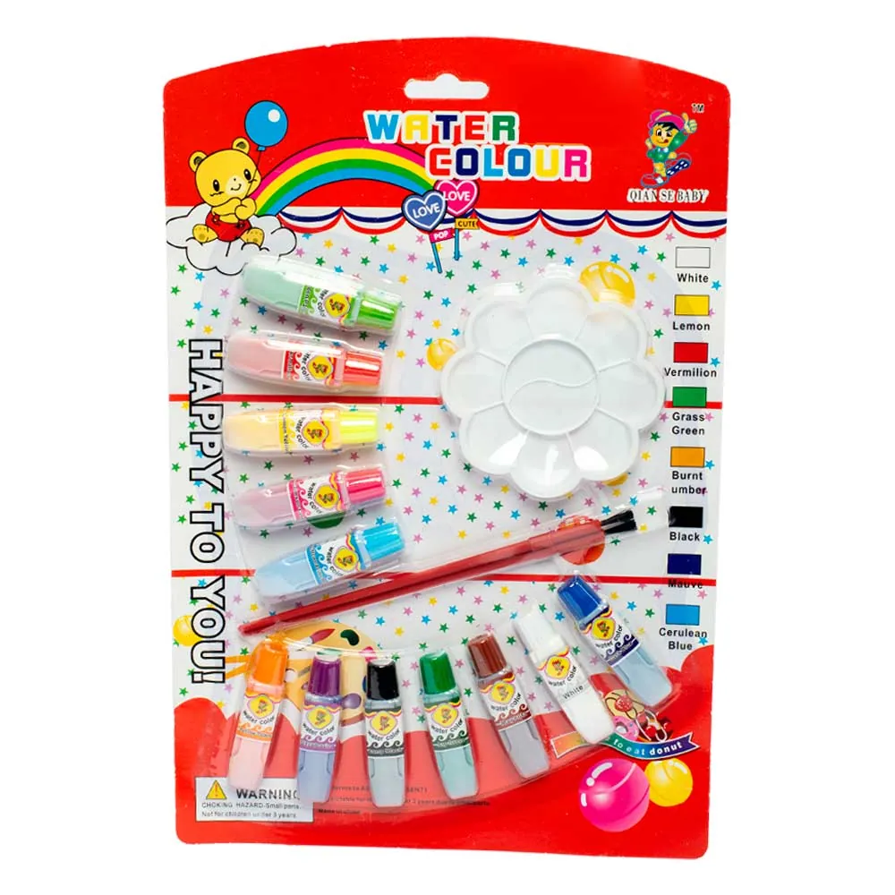 Set Pintura X12 Con Paleta Y Pincel