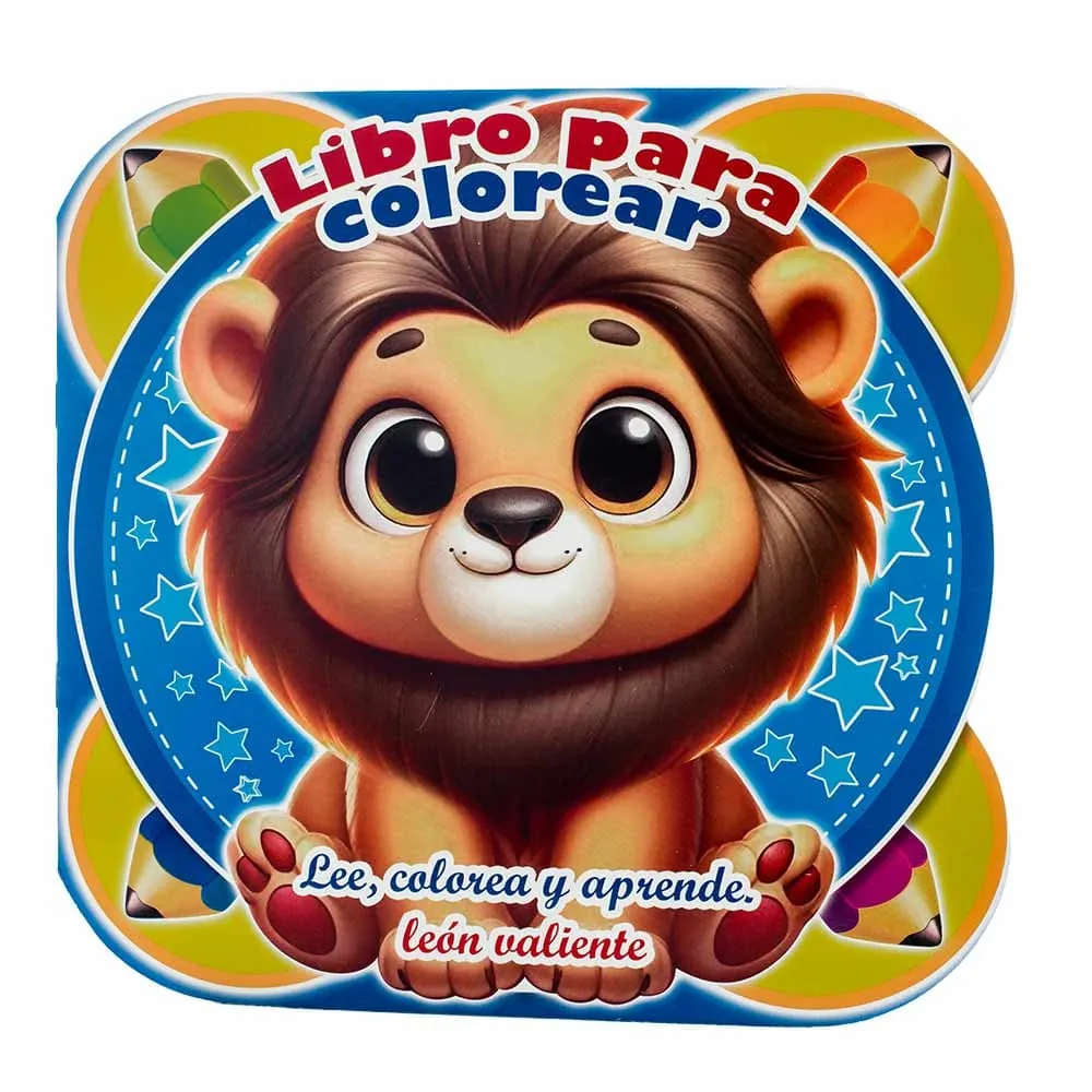 Libro Colorear Leon Valiente 12 Páginas