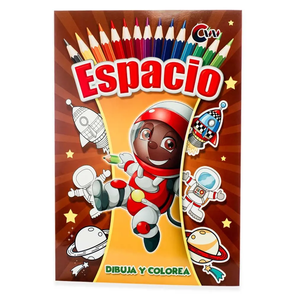 Libro Colorear Espacio Con Sticker 12 Páginas